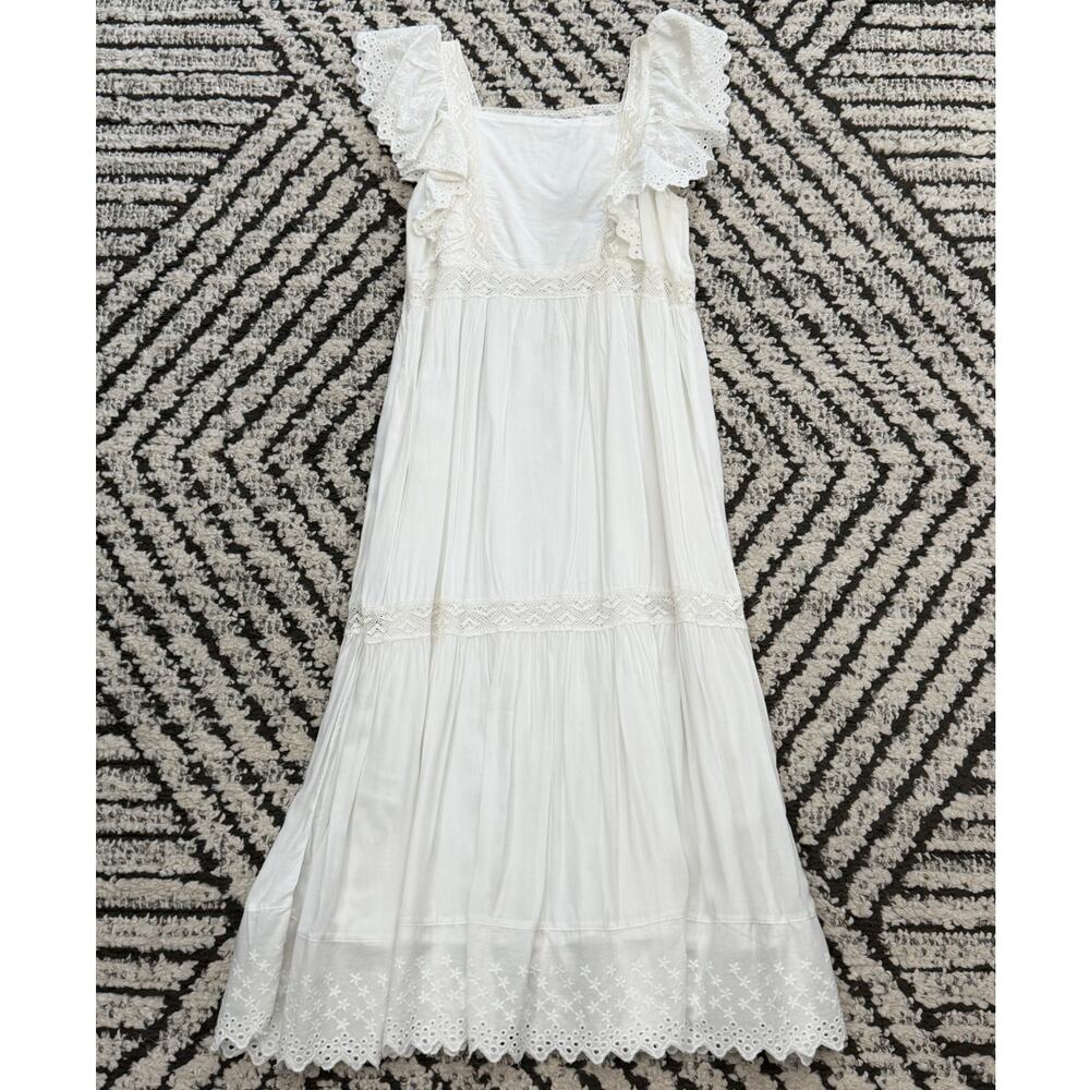 ZARA Girls White Eyelet Maxi Dress NWT Size 11/12y - Picture 6 of 6